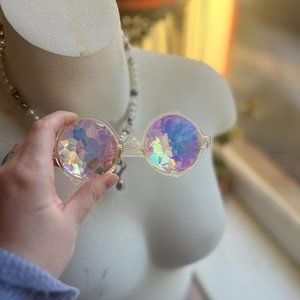 Round Festival Girly Trippy Prism Sunglasses (RIP Buku)